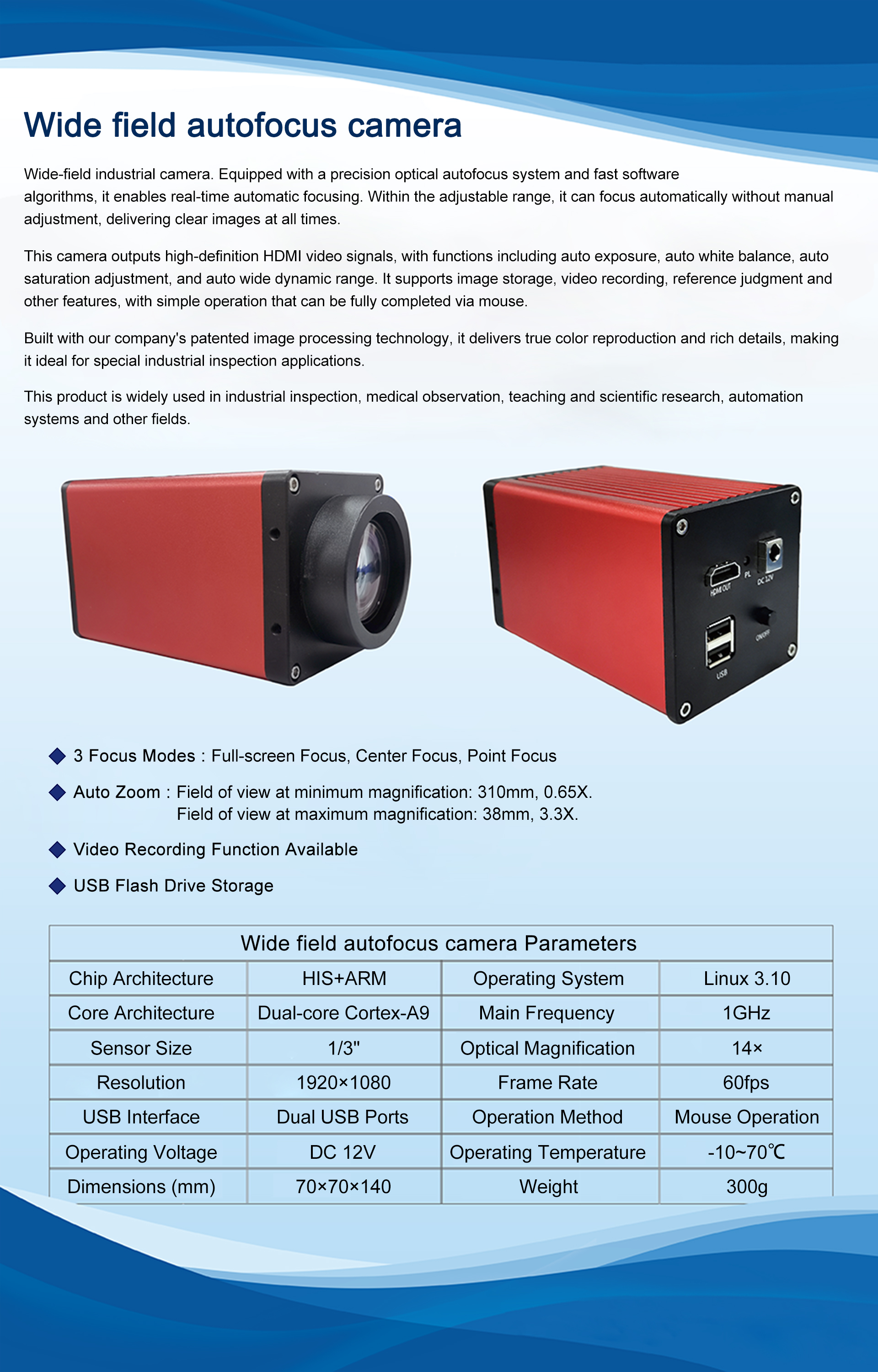 Large Field of View Auto Focus Camera - 3