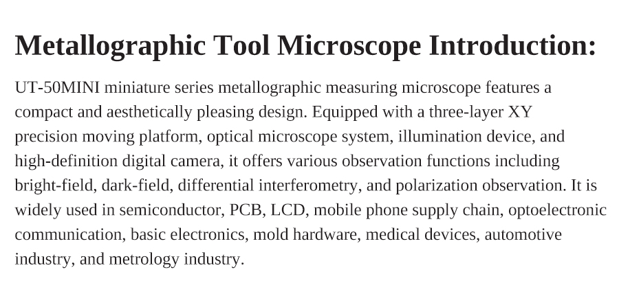 China Best Of Metallographic Tool Microscope UT-50MINI - 3