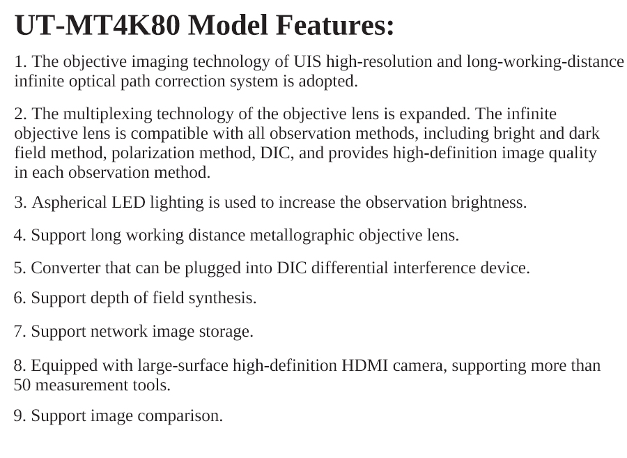 China Top Of Digital Metallographic Microscope UT-MT4K80 - 3